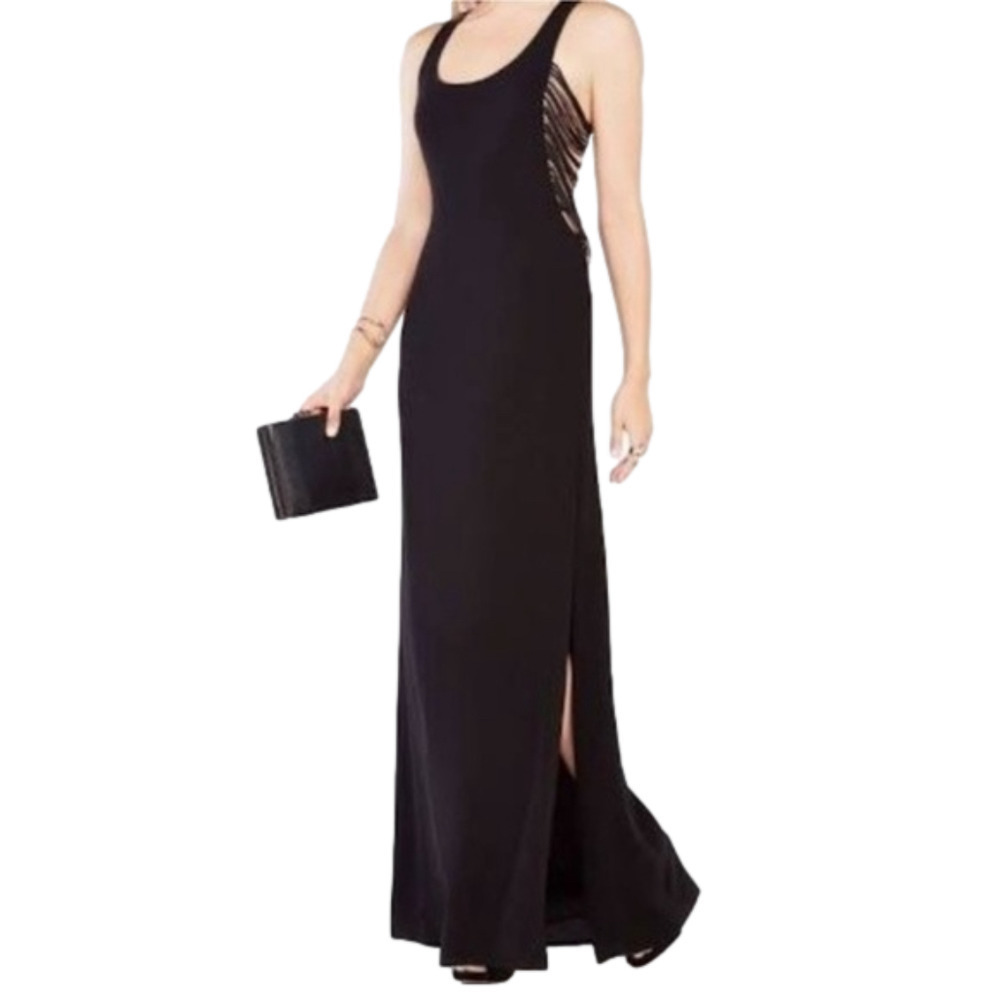 New BCBGMaxAzria Black Maxi Dress Formal Gown Georgina